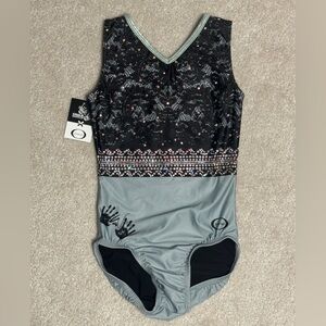 BNWT Chalk Warrior Silver Queen gymnastics leotard
